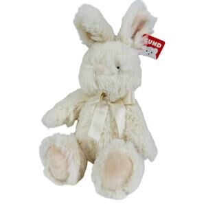 GUND Velvet Stuffed Animal Bunny Rabbit‎ Plush White 6"